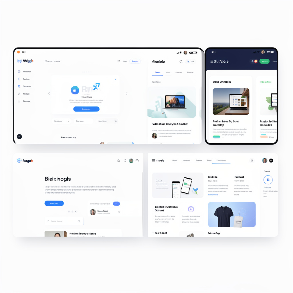 Modern interface design screens