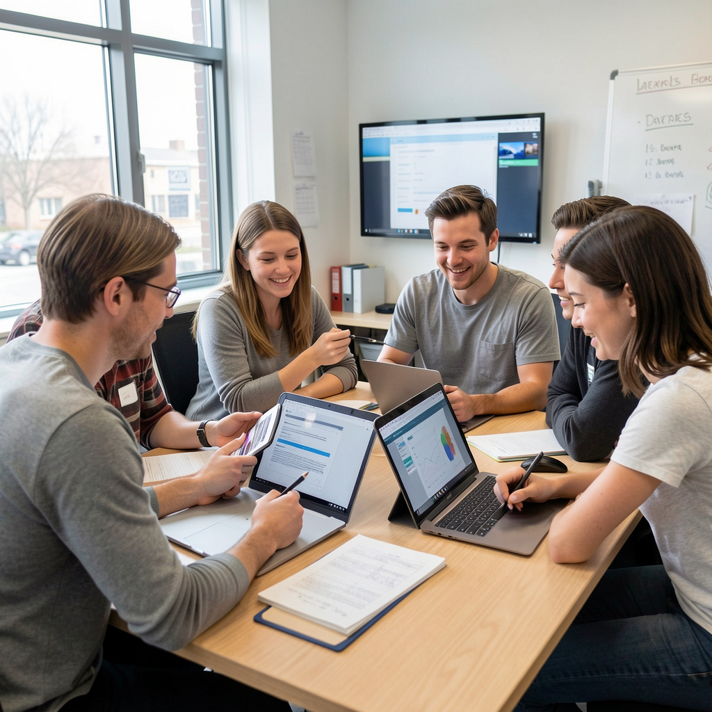 UX design team collaborating on user research